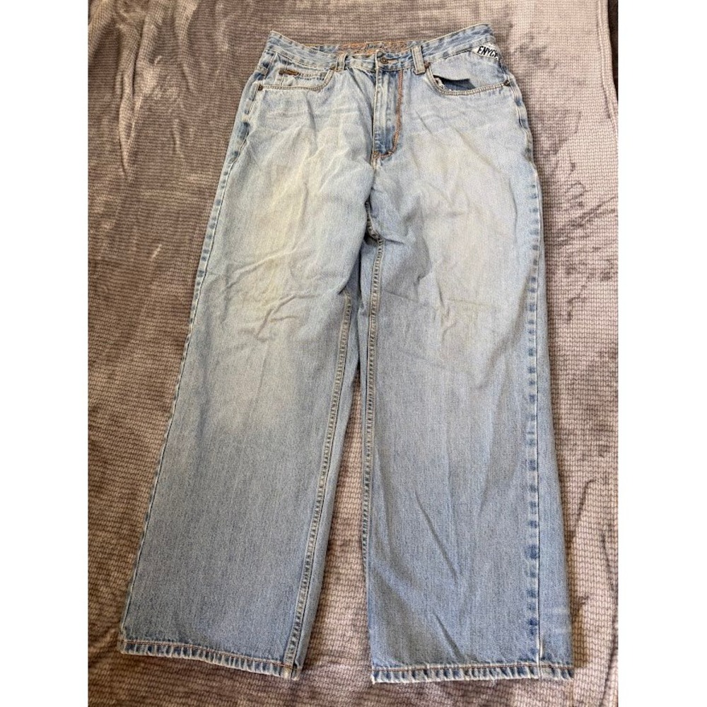 Vintage Enyce‎ Baggy Jeans Mens 36X30 Light Wash Denim Y2K Wide Leg Streetwear